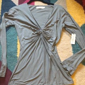 NWT Velvet by Graham and Spencer grey top-small